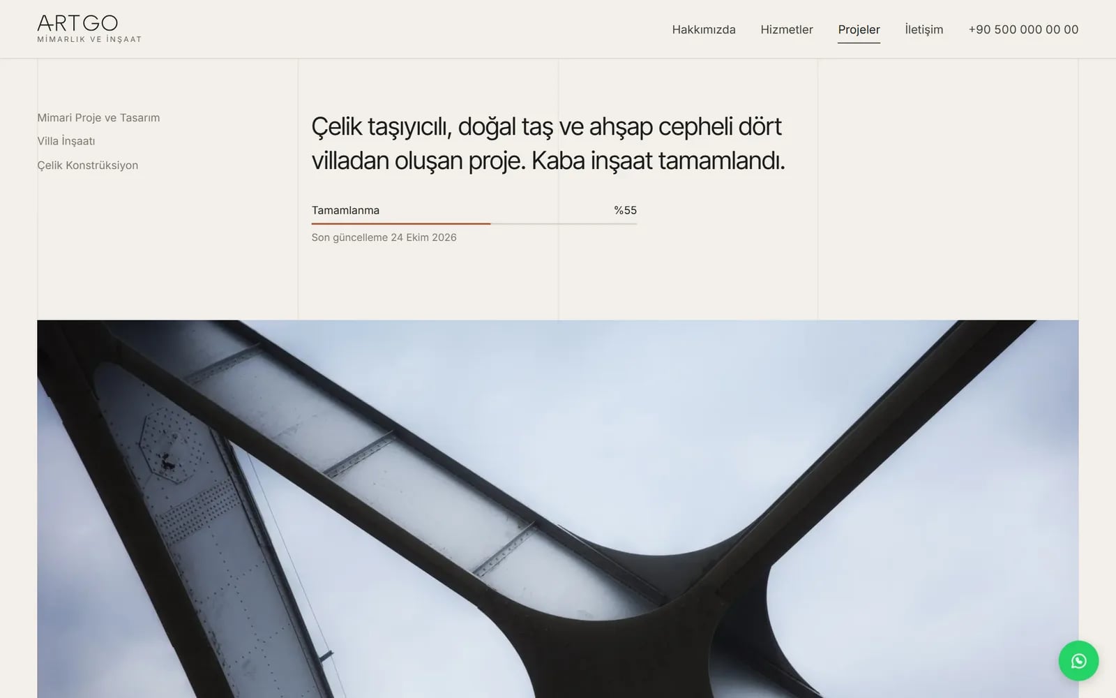 Artgo Mimarlık — Sections and inner pages