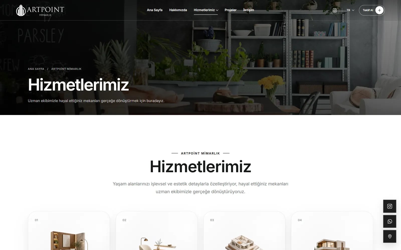 Artpoint Mimarlık — Sections and inner pages