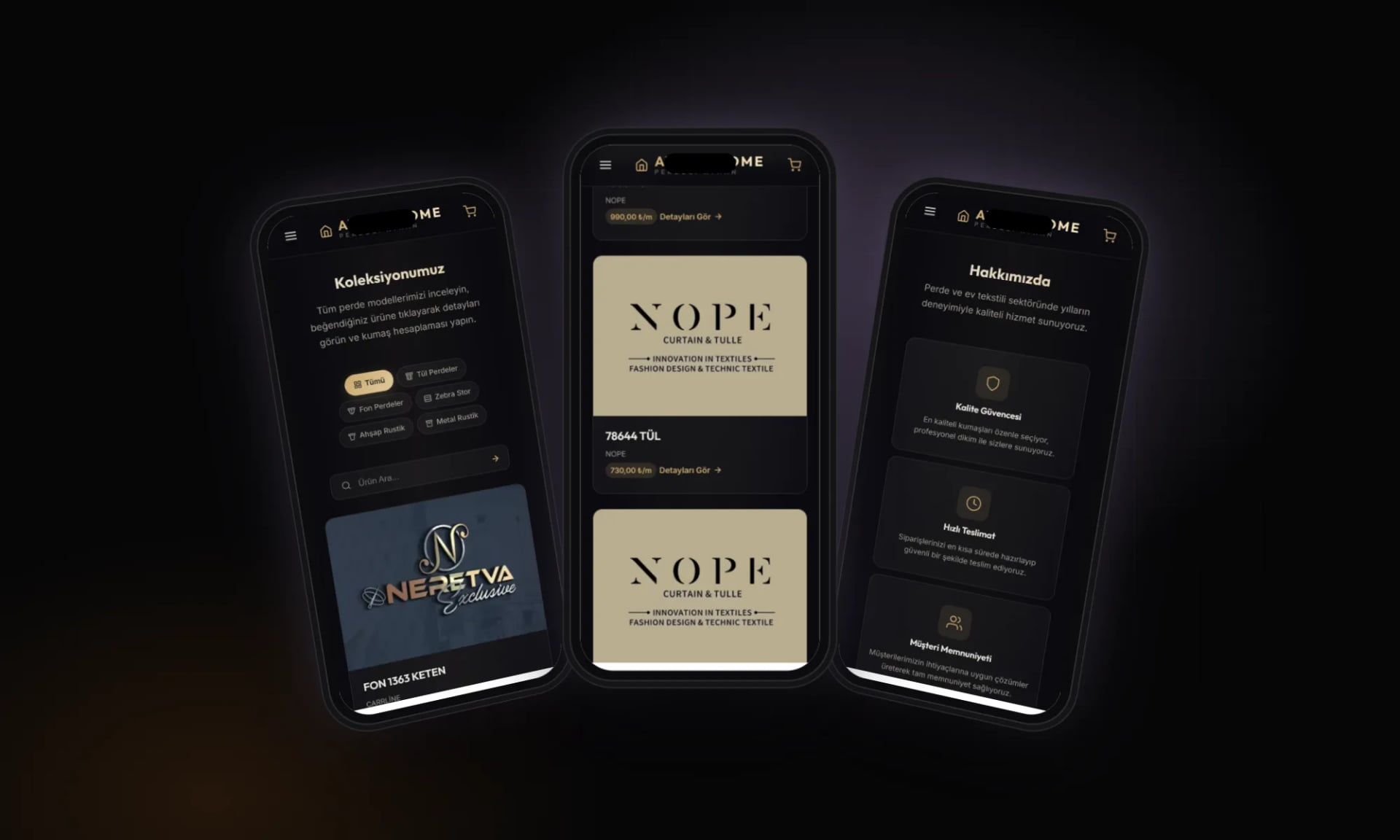 Ayhan Home Textile — On mobile