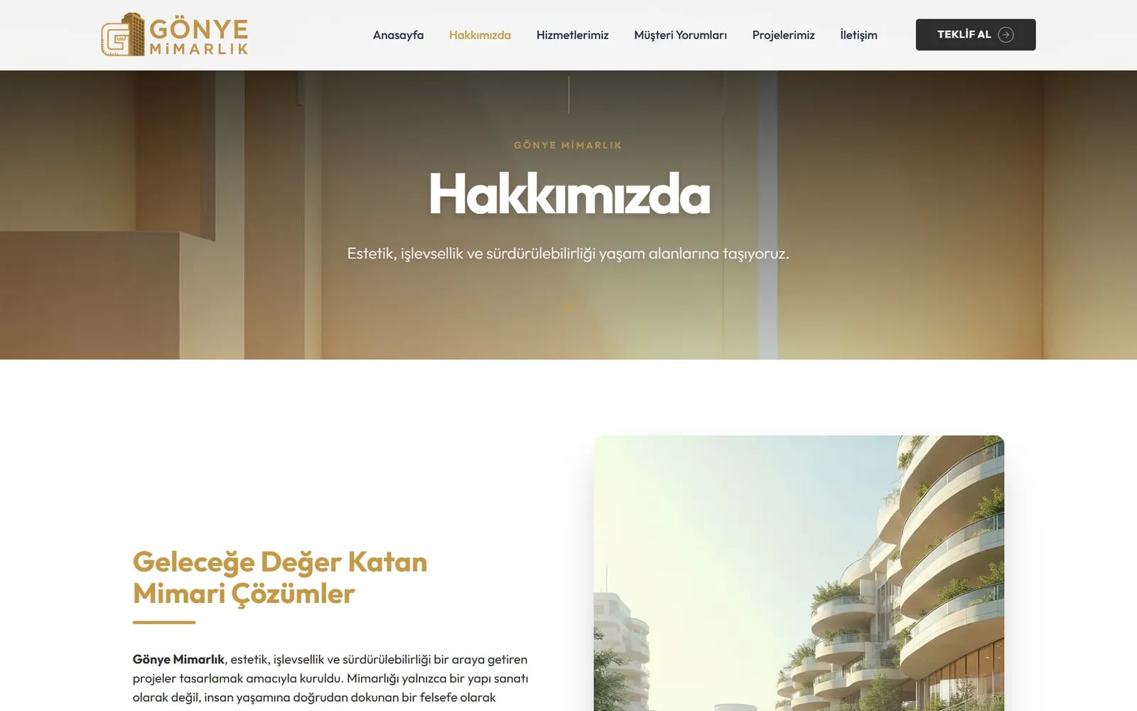 Gönye Mimarlık — Sections and inner pages