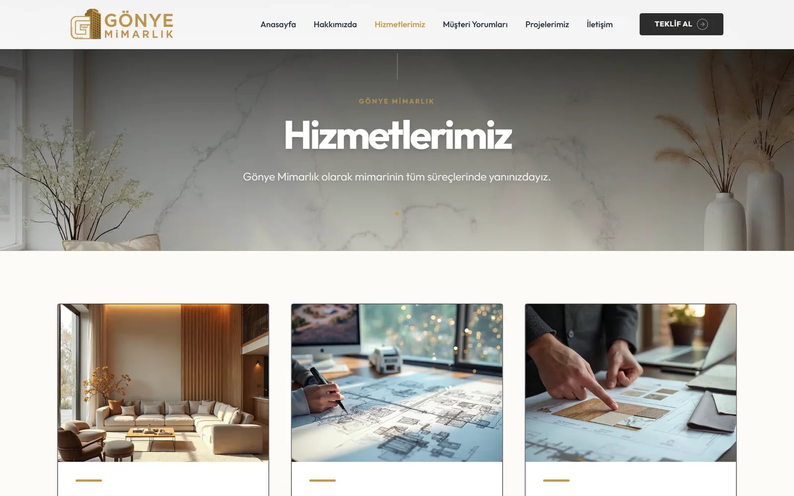 Gönye Mimarlık — Sections and inner pages