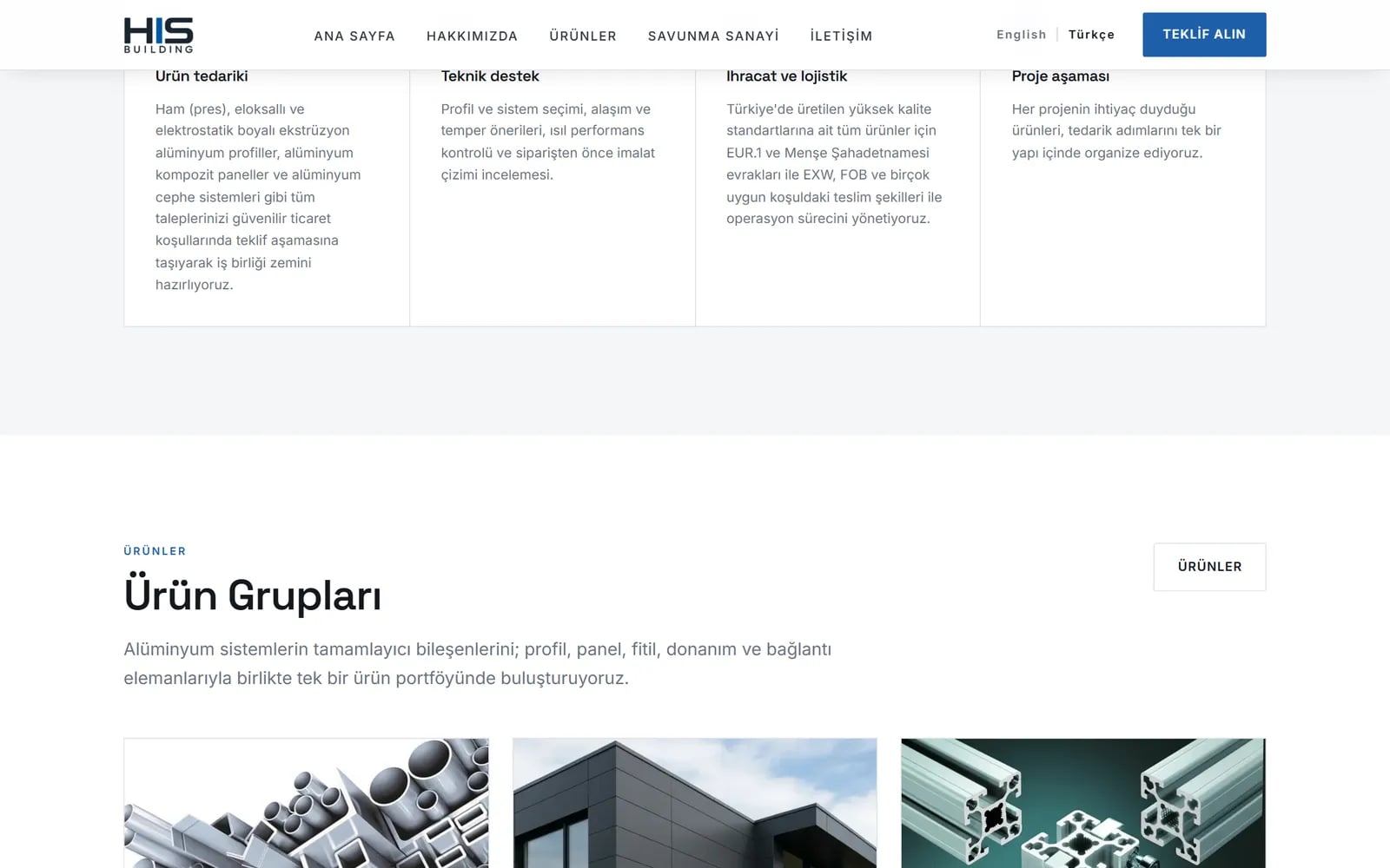 HIS Building — Sections and inner pages