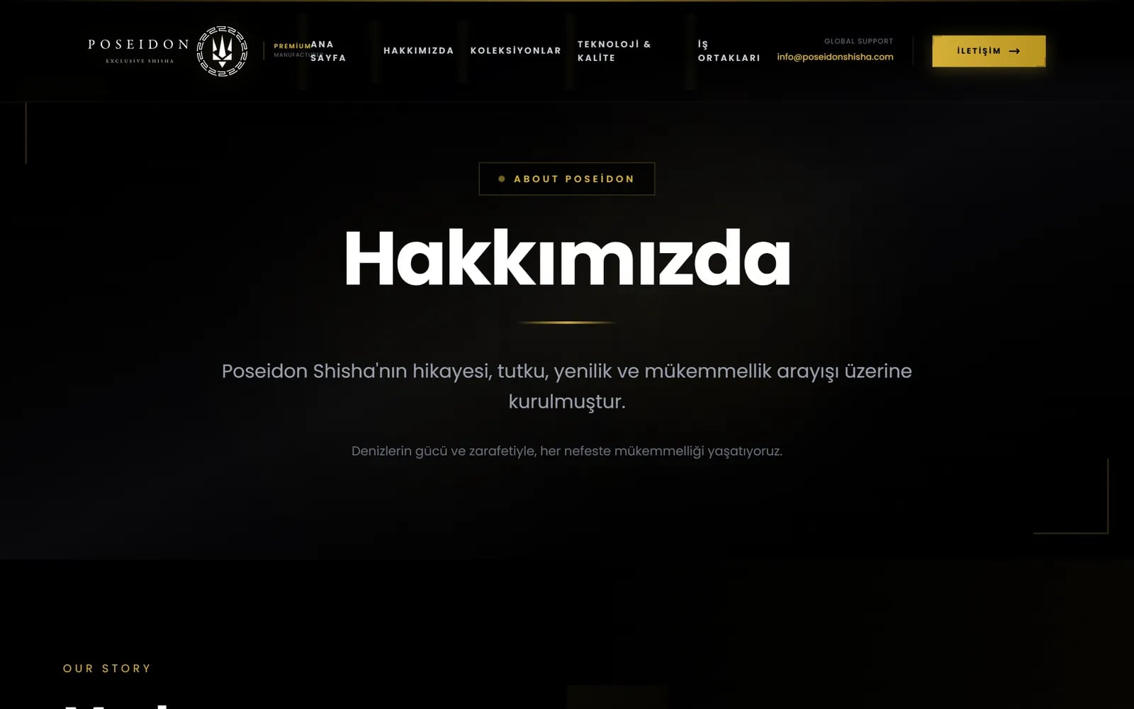 Poseidon Shisha — Bereiche und Unterseiten