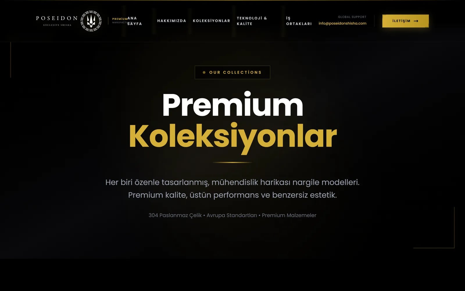 Poseidon Shisha — Bereiche und Unterseiten