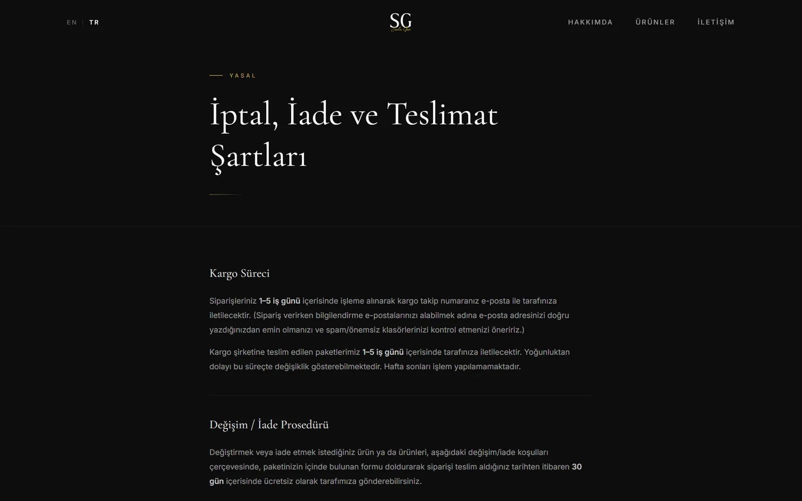 Seda Gür — Sections and inner pages
