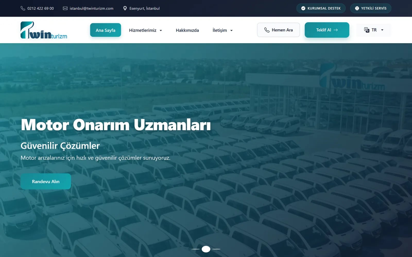 Twin Turizm — Bölümler ve iç sayfalar