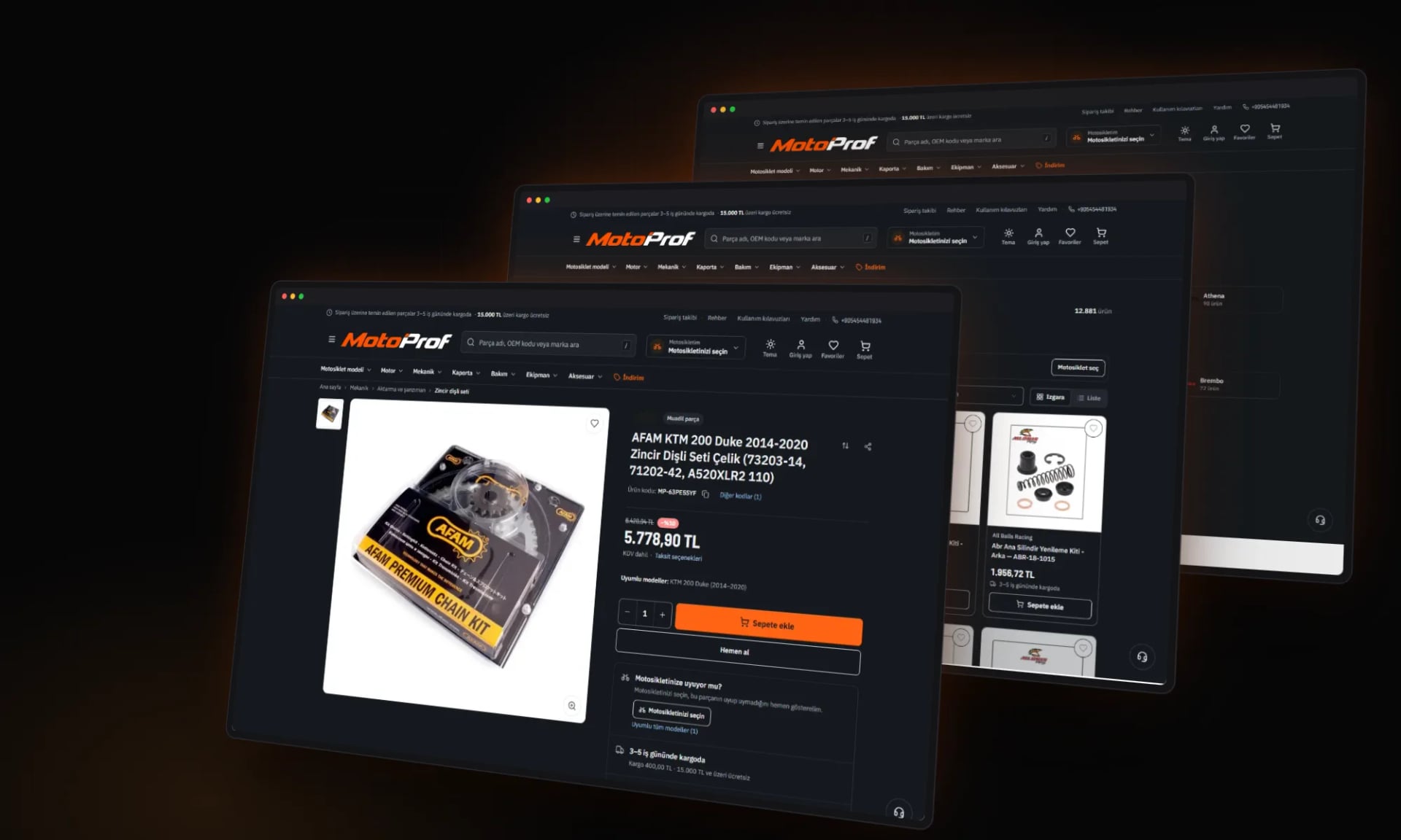 MotoProf — Sections and inner pages