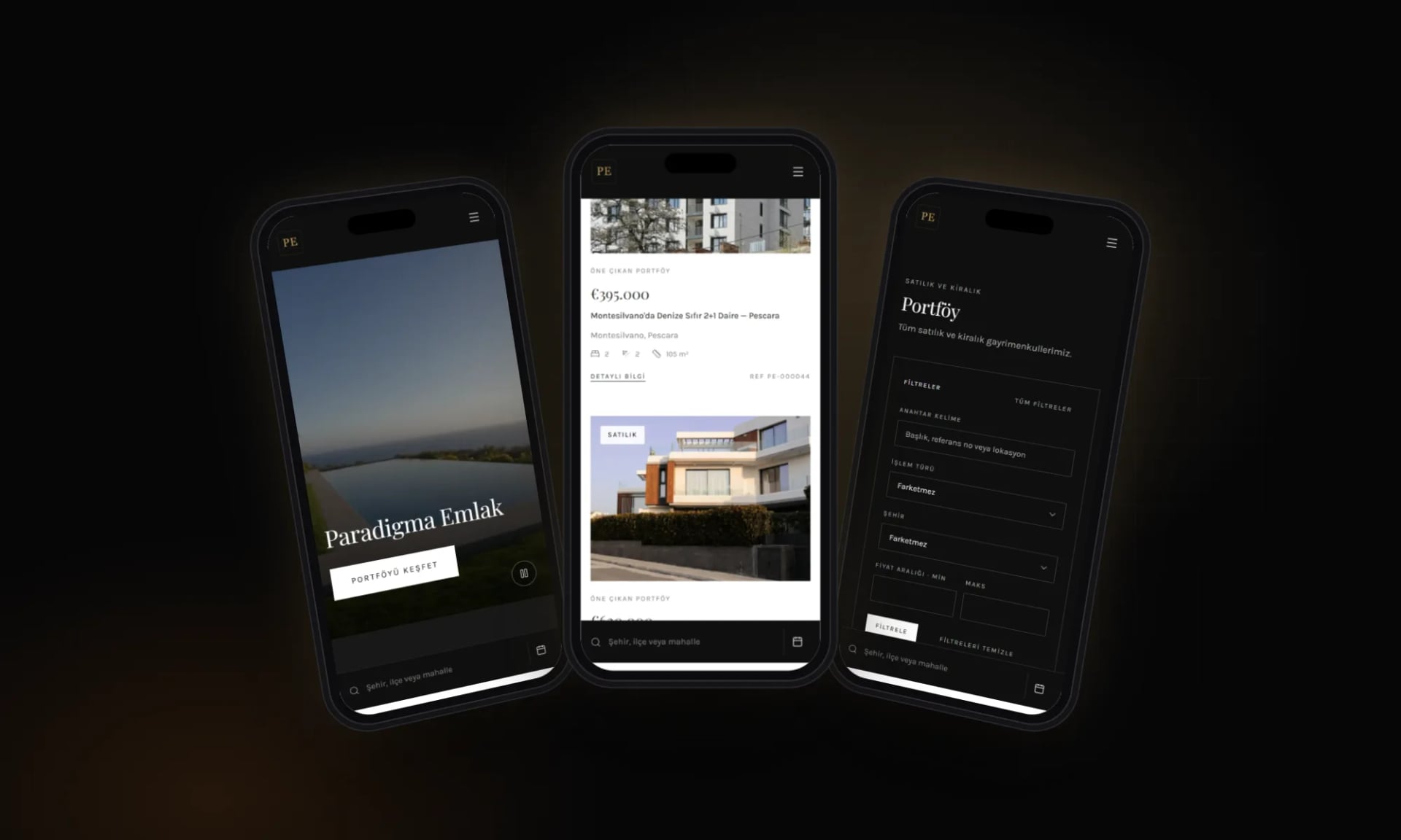 Paradigma Emlak — On mobile