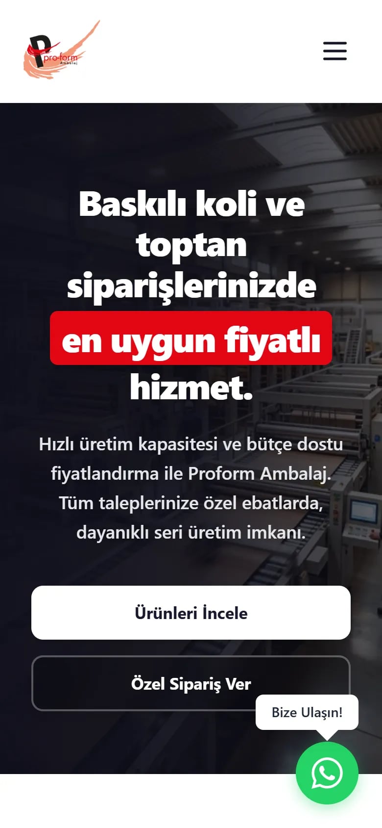 Proform Ambalaj — Home page