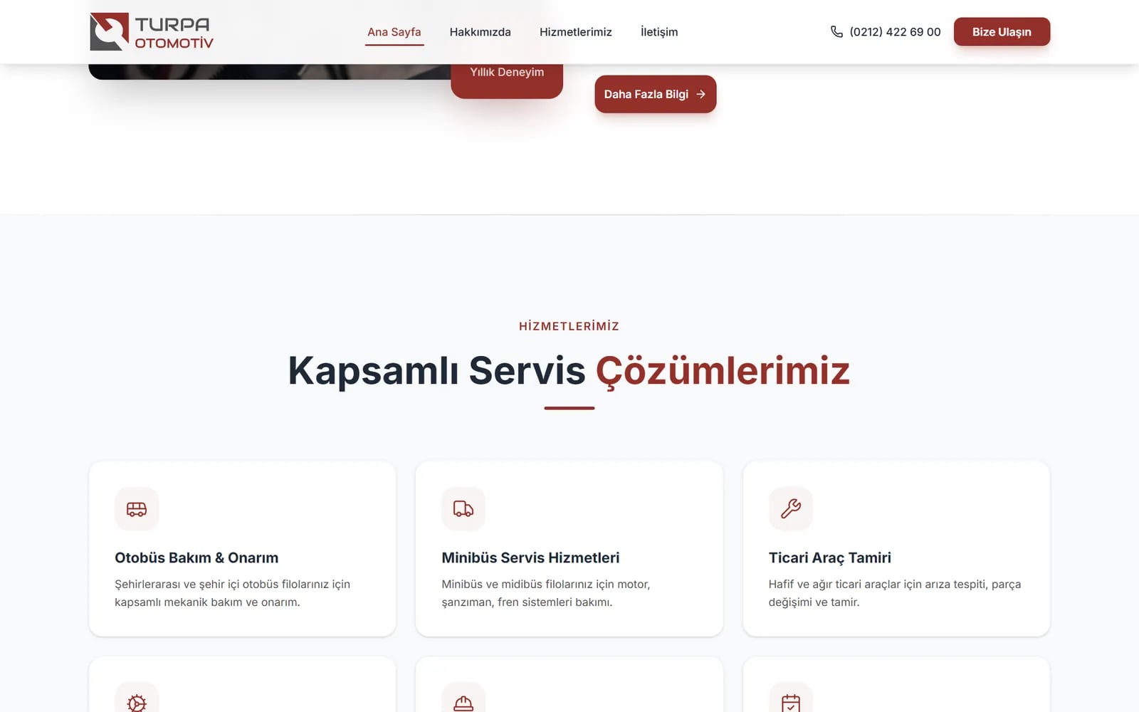 Turpa Otomotiv — Sections and inner pages