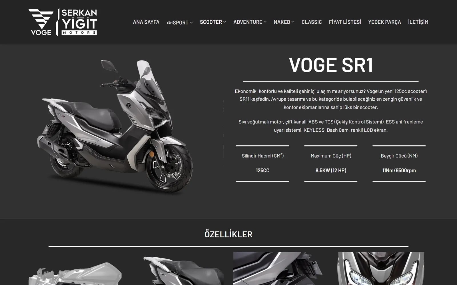Serkan Yiğit Motors (VOGE) — Sections and inner pages