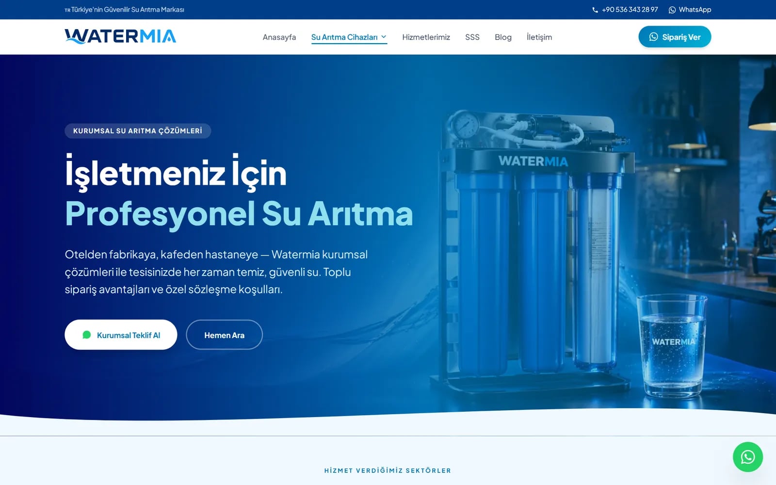 Watermia — Sections and inner pages